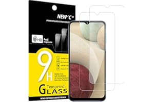 NEW'C 2 Piezas, Protector Pantalla para Samsung Galaxy A12, Cristal templado Antiarañazos, Antihuellas, Sin Burbujas, Dureza 9H, 0.33 mm Ultra Transparente, Ultra Resistente