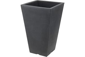 ‎SPETEBO Spetebo Plastic Plant Column Anthracite 55 Cm – Flower Pot Trapezoidal Shape – Plant Pot Plant Pot