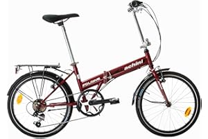 MULTIBRAND DISTRIBUTION Multibrand PROBIKE Pieghevole 20 pollici, bicicletta pieghevole a 6 marce, bicicletta da uomo e ragazzo, parafanghi, adatto a partire da 155 cm - 185 cm (rosso/bianco)