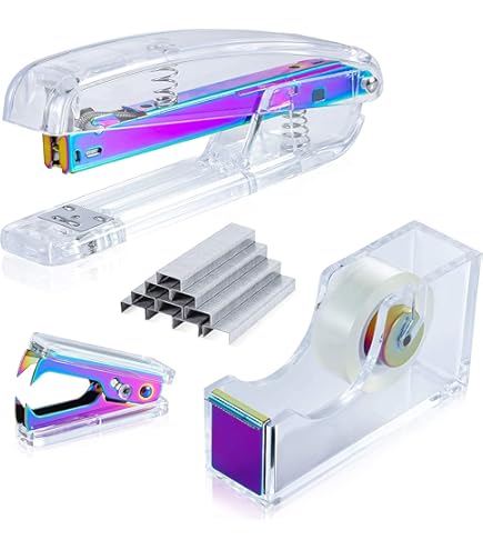 Set Ufficio Verde EooUooIP - Cucitrice, Perforatore E Accessori Per Scrivania In Design Coordinato - Foto 8