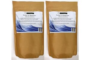 ESTENAT Sulfato de Magnesio alimenticio en polvo 500G (Sal de Epsom) (2paquetes de 500G)