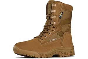 FREE SOLDIER Botas Tácticas para Hombre 8 Pulgadas Botas de Combate Ligeras Botas de Trabajo Militares de Cuero de Ante Duraderas Botas para el Desierto
