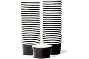 MATICAN Bicchieri di carta per gelato – Ciotole usa e getta da dessert per cibi caldi o freddi, 5 once per feste, caramelle, yogurt congelato, zuppa, nero