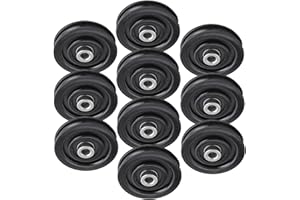 DAUERHAFT Pack of 10 Nylon Gym Cable Roll, Outer Diameter 75 mm/90 mm, 360 Degree Rotation Traction Wheel Pulley Cable Machine Attachment for Fitness (75 mm)