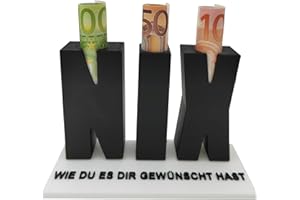 FloraVigo NIX Geschenk, Geldgeschenk NIX / 3D Buchstaben mit Löchern für Geldscheine, Geldgeschenk zum Geburtstag, Nichts als Geldgeschenk/Kein Geschenk Idee