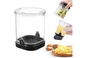 xiruiubao Taglia Patate, Tagliapatate per Patate Fritte a Taglio Rapido, Multifunzione Taglia Verdure Manuale con Griglia di Taglio in Acciaio Inox per Cipolla Carota Patata Cetrioli Frutta (Nero)