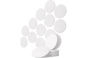 vilz 12 paneles acústicos de diseño de pared de fieltro reciclado blanco – Aislamiento acústico círculos Ø 250 mm de grosor 9 mm para juegos, oficina, pasillo