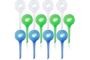 CHUNER 12 sztuk małych kul do podlewania roślin, 13 x 5 cm, kule nawadniające, rośliny doniczkowe, samonawadniające PCW, kule nawadniające, dozownik wody do roślin, zielono-niebieskie + białe