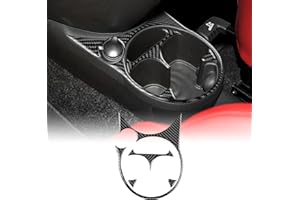 KUNGKIC Para FIAT 500 2011 2012 2013 2014 2015 Coche fila trasera del soporte de la taza de agua marco de la taza portavasos soporte de fibra de carbono adhesivo Trim accesorios interiores regalo,