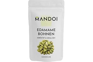 ‎MANDOI Mandoi Edamame Bohnen 500g, geröstet und leicht gesalzen, 43% Protein, leckerer Snack auch als Topping für Mahlzeiten, vegan