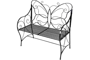 HLC Banc Jardin en Fer Forgé/Banquette Pliable 105 * 100 * 46CM