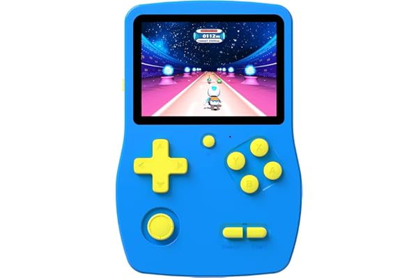 Bornkid Console de Jeu Portable 32 Bits pour Enfants, Écran IPS 3,0" avec 139 Jeux Vidéo HD Intégrés, Système de Jeu Électronique Rechargeable Portable, Cadeau Jouet pour Garçons et Filles (Bleu)