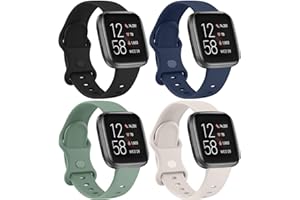 Oumida [4 Pack] Sport Bands for Fitbit Versa 2 Straps/Fitbit Versa/Lite/SE Straps for Women/Men, Soft Classic TPU Adjustable Comfortable Replacement Wriststraps