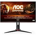 AOC 27G2SP 27"W IPS Technology Gaming Monitor, 1920x1080, 1MS, 165HZ, AMD FreeSync Premium, 2xHDMI+VGA+Display Port, 100x100mm VESA, Height Adjustable