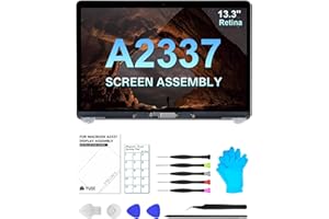 JQYDZH Ersatzbildschirm 13,3 Zoll für MacBook Air 13 Zoll A2337 M1 2020 Jahr (Modell: EMC 3598 MGN93 MGNA3 MGND3 MGNE3 MGN63 MGN73) Vollständige LCD-Display-Montage (Silber)