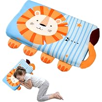 Oreiller Ergonomique Pour Enfant | Taille 45x27x6 Cm | Coton Doux Avec Motifs Animaux | Pour Sieste, Maison, Voyage, École | Pour Filles Et Garçons - 5