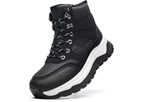 Wuyaraymia Botines de invierno para mujer, cálidos, impermeables, con cordones, de terciopelo, con cremallera, cómodas botas deportivas