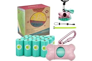 YUCHIYA Hundekot Pickup Taschen Halter Spender mit Standard-Größe Duft Doggy Abfallbeutel und Karabiner mit Sicherheitsschloss Plus Klettverschluss Nie Wieder an der Leine verlieren