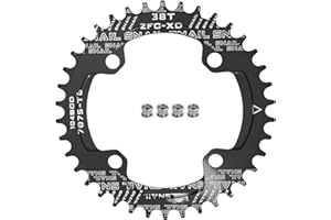 FOMTOR 104 BCD Chainring (30-52T) 7-12 Speed Compatible CNC 7075 Aluminum Narrow Wide Tooth Round Oval Chainrings for MTB/Road Bike Ebike Chainwheel Black/Red