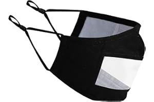 Komonee Transparent See Through Cotton Washable Reusable Black Face Mask Dustproof Cloth Clear Mouth Cover Covering For Men Women