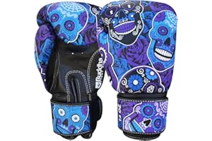 BUDDHA FIGHT WEAR - Gants de Boxe Fantasy Luzbel - Muay Thai - Kick Boxing - Cuir synthétique de Haute qualité - Tissu intérieur résistant aux odeurs - Coutures renforcées - Divers modèles
