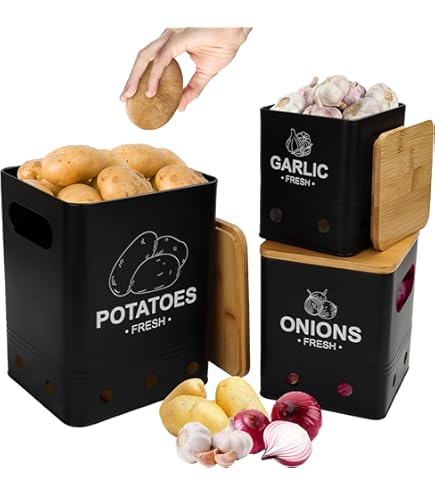 Set 3 Sacchetti In Iuta Per Conservare Patate, Cipolle E Aglio - Traspiranti Ed Ecologici - Foto 7