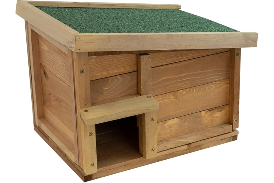 Woodside Hedgehog House & Hibernation Shelter, Safe & Secure Predator Proof Outdoor Habitat/Feeding Station