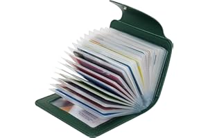 IHIGOGOFA Porta Carte di Credito Pelle per Donna Uomo 40 Slots per Schede 2 Finestra ID