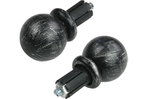 Liedeco Endstück, Endknopf Kugel 16 mm ø Esperanca | schwarz-Silber | 2 Stück