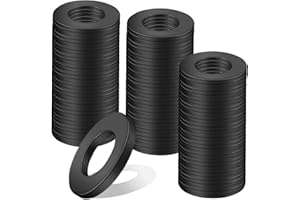 Nenull Lot de 100 rondelles plates M4 x 9 mm - Rondelles plates - Noires - Rondelles d'écartement en acier au carbone - Rondelles d'accompagnement pour réparations à la maison - Vis - Tige filetée