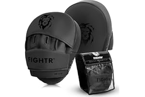 FIGHTR® Manoplas de Boxeo para Artes Marciales (Incluye Bolsa de Transporte), Color Blanco y Negro