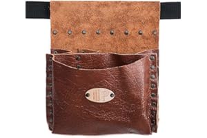 FERRARI PELLE Rimini - Borsa in Vera Pelle, Colore Marrone, Rivetti Bruniti, Fatto a mano in Italia, Cintura non Inclusa