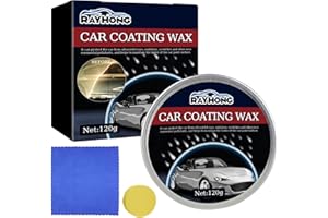 BEINUP Cera per auto Carnauba, 120 g, con 1 spugna e 1 panno in microfibra. Adatta a tutti i tipi di veicoli verniciati