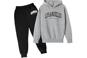 SoLu DAY8 Ensemble Enfant Garcon Hiver 3-13 ans Ensemble Sweat à Capuche Et Pantalon Garçon Manche Longue Pas Cher Los Angeles a la Mode Casual Jogging Vacances Sportswear