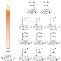 Romadedi Porta Candele Vetro Argento - Set di 12 Portacandele da Tavolo