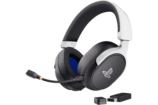 GXTrust Forta Cascos Inalámbricos Licencia PlayStation 5, Negro/Blanco | Latencia Ultrabaja, 2.4G Receptor USB, Hasta 55h de Juego, Auriculares Gaming PS5 Supraaurales con Micrófono