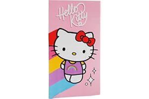 Aymax Asciugamano da spiaggia per bambini, 70 x 140 cm, in microfibra (Hello Kitty)