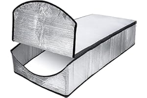 QOTSTEOS Dachboden-Treppen-Isolierabdeckung, Isolierabdeckung, reines Aluminium, feuerfest, wasserdicht, Dachboden, Treppe, Garten (Silber)