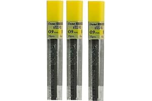 PHIMIITA Pentel 0.9mm Size B Shade Hardness Pencil Refill Replacement Spare Leads Hi Pollymer Super For Automatic & Mechanical Pencils (Pack Of 3 Tubes - 45 Pieces)