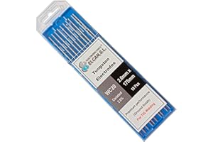 ELECTROMECANICA CANTABRIA ELCAN ELCAN Tungstenos soldadura TIG Cerio 2.0% Gris WC20 profesional, electrodos soldadura para torcha TIG de 1,0 1,6 2,0 2,4 3,2 4,0 mm, 10 unidades - Dimensiones: 2,0 x 175 mm