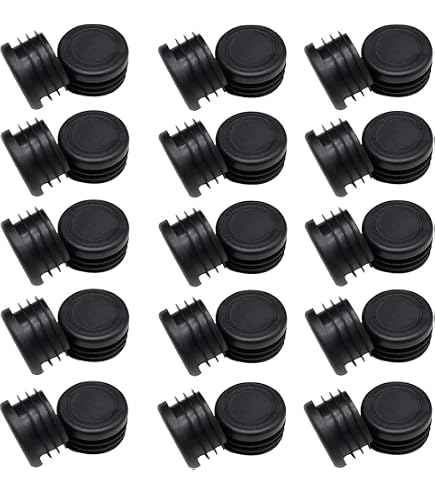 Prescott Plastics 1-1/4 Inch Square White Plastic Plug – Tubing Post End Cap, Chair Glide For 1" To 1-3/16" ID (4-Pack)
