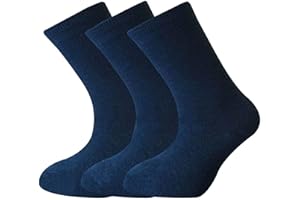 COSHAL® Lot de 3 paires de chaussettes d'école en coton respirant pour garçons et filles