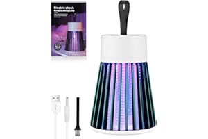 URAQT Elektryczny niszczyciel owadów, lampa na komary 5W 2000V pułapka na komary, ochrona przed komarami, USB, 2 w 1 Elektryczny niszczyciel owadów z lampką nocną na owady, wewnątrz i na zewnątrz