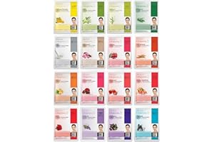 DMD DERMAL MAKE A DIFFERENCE DERMAL 16 Combo Pack B Collagen Essence Hoja de máscara facial de cara completa - Calmante sensible, antiacné, mascarilla facial coreana de limpieza nutritiva