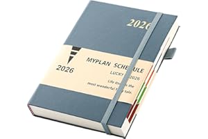 Donfulfip Agenda 2026 A5, Planificateur annuel 2026 A5 une page par jour, Agenda scolaire 2026 de janvier à décembre, Planificateur quotidien et mensuel avec anneau pour stylo, onglets mensuels