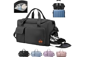 CarryFitness® Sports Gym Bag Duffle Bag with Shoes Compartment, Waterproof Weekend Bags for Women and Men, Hand Luggage Bag, 