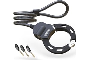 Mezelon Antivol Trotinette Electrique, 100CM Cadenas Trotinette Electrique, 13.5MM Câble Antivol, Cadenas Velo Antivol Idéal pour Scooter, Vélo, Poussette, Skateboard, Livré Avec Trois Clés