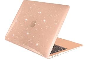 BlueSwan Sparkly Case compatible for Macbook Air 13.3 inch M1 A2337 A2179 A1932, Released in 2021 2020 2019 2018, Protective Hard Shell - Glitter Clear