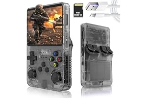 DINTO R36 Retro Handheld Game Console with 64GB Built-in 20,000+ Classic Video Games -Portable Gaming Console - Linux System IPS 3.5" Screen - Rechargeable Battery - for Teens and Adults (Black)