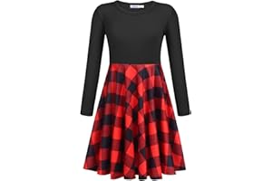 trudge Kleider Mädchen Langarm Kleid Kinder Herbstkleid Halloween Weihnachtskleid T-Shirt Kleid Winter Festlichkleid Baumwollkleid 3-13 Jahre